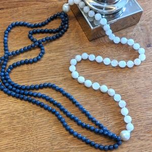 Faceted stone, baroque pearl necklace